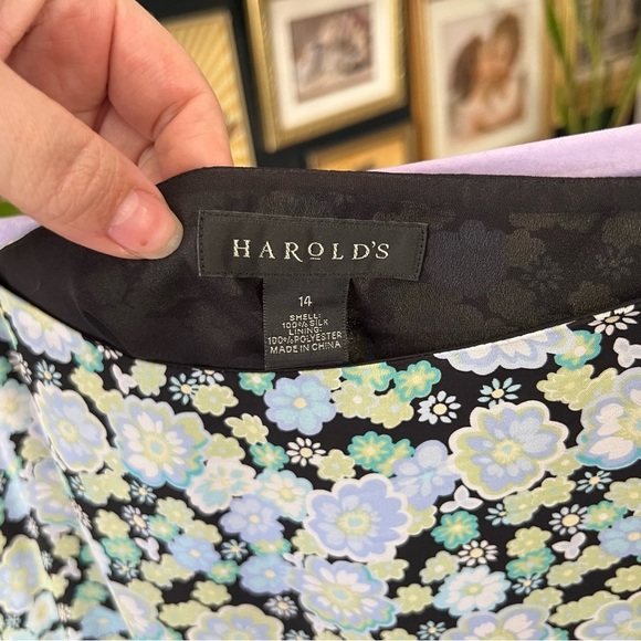 Vintage Silk Floral Skirt with Ruffle Hem - Picture 6 of 8